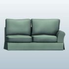 Corner Loung Chair Green Leather