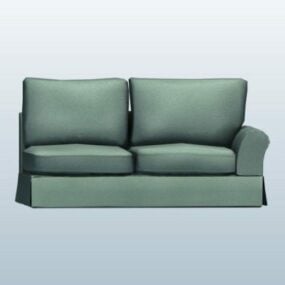 Corner Loung Chair Green Leather 3d model
