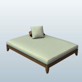 Neliön muotoinen sänky 3d-malli