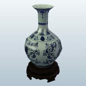 Peafowl Style Decorative Vase 3d model