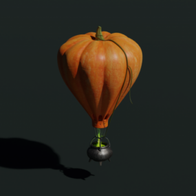 Mô hình 3d khinh khí cầu bí ngô