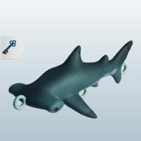 Lowpoly Hammerhai 3D-Modell