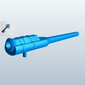Modelo 3D de arma de canhão de mão