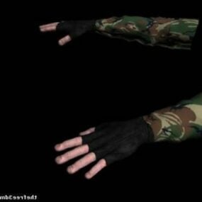 Modelo 3d de mãos de soldado