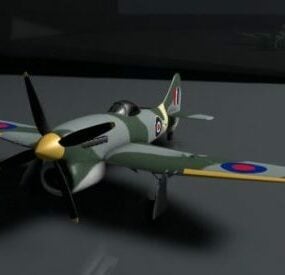 Mô hình 3d máy bay Hawker Tempest