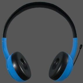 אוזניות כחולות דגם תלת מימד