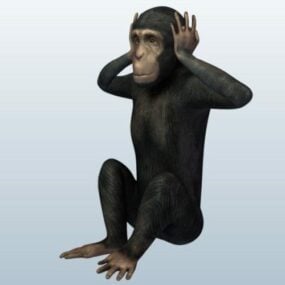Modello 3d del personaggio della scimmia malvagia
