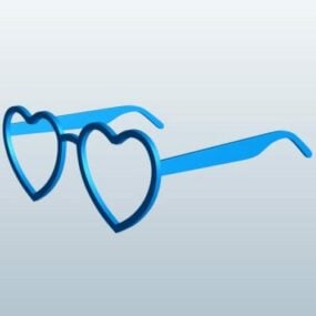 Kalp Şeklinde Gözlük 3d modeli