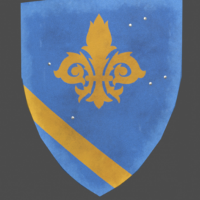 Escudo medieval com ícone modelo 3d