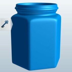 Hexagon Glass Candy Jar 3d-model