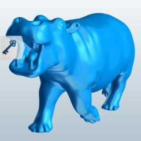 Flodhäst Lowpoly 3D-modell