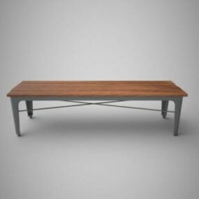 Hipster Wood Bench 3d model