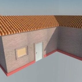Middelaldersk Brick House 3d-modell