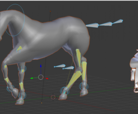 馬と Rigged 3dモデル