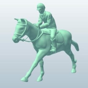 Modelo 3d de cavalo e cavaleiro
