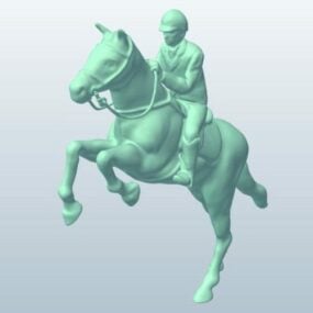 Hest med rytter, der hopper 3d-model