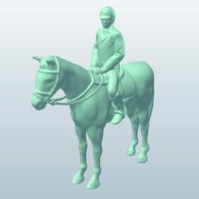 Modello 3d del personaggio del cavallo e del cavaliere