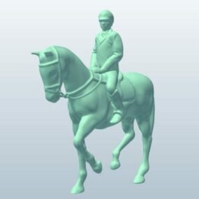 Kuda dan Penunggang Lowpoly Model 3d