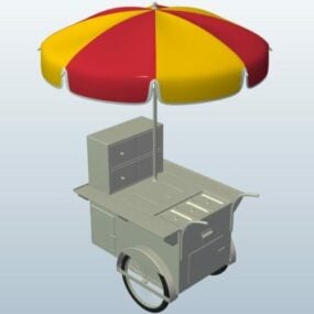 Hot Dog Vending Cart 3d model