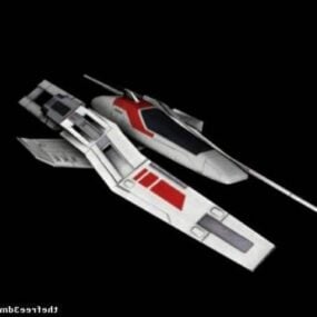 1д модель космического корабля-истребителя Sx3 Human Fighter