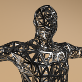 Menselijk lichaam draad sculptuur 3D-model