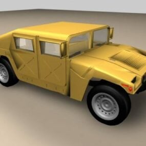 Gelbes Humvee-Fahrzeug 3D-Modell