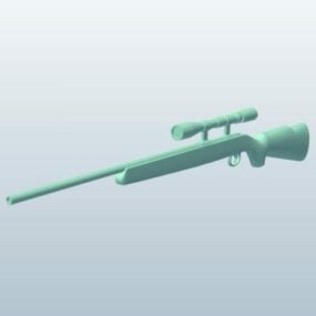 Rifle de caça com mira modelo 3d