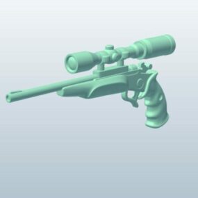 Hunting Handgun With Scope 3d model