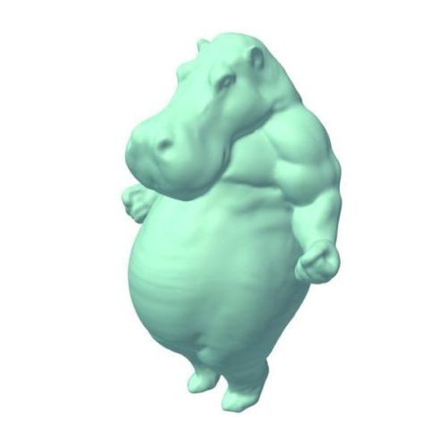 Personnage de dessin animé hippopotame créature