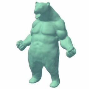 Björndjur på snöterräng 3d-modell