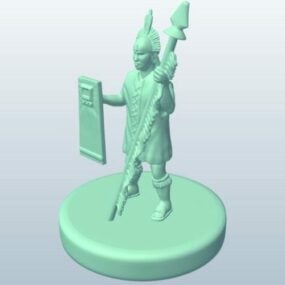 Personaggio guerriero Inca con lancia modello 3d