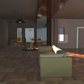 3д модель простого интерьера комнаты