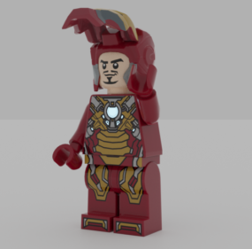 Modelo 3D do personagem Lego do Homem de Ferro
