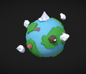 Lowpoly 3D модель Изометрического мира