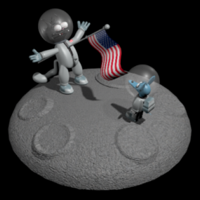 Cartoon Moon Scene 3d model
