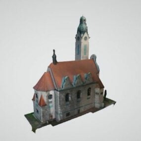 Model 3D budynku kościoła w Norwegii
