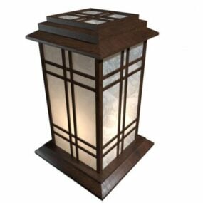 Modello 3d della lampada vintage giapponese
