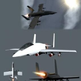 Model 3D kolekcji samolotów odrzutowych