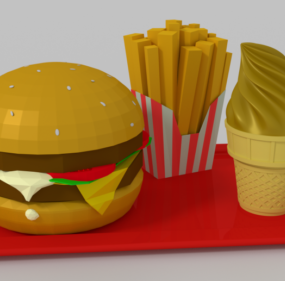 Modelo 3d de junk food
