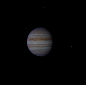 Jupiter-Planet mit Monden 3D-Modell