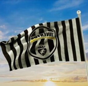 Model 3d Bendera Klub Sepak Bola Juventus