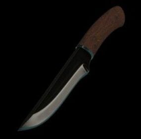 3д модель ножа с деревянной основой