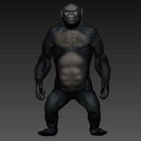 Model 3d Gorilla yang realistik