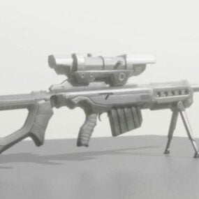 Tüfek Çöl Kamuflajı Keskin Nişancı 3d modeli