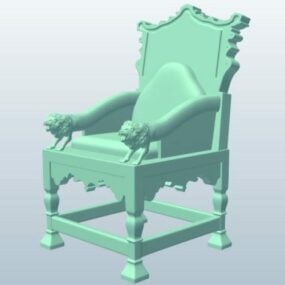 Chaise du trône Kandyan modèle 3D