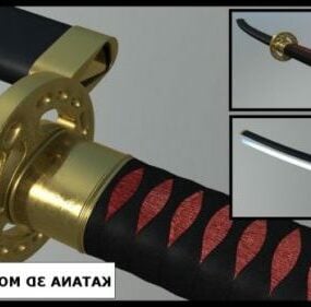 Katana Sword With Sheath V1 3d model