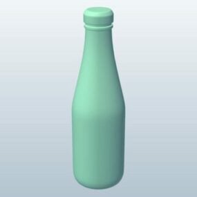 Glass Bottle With Wooden Cap 3d model