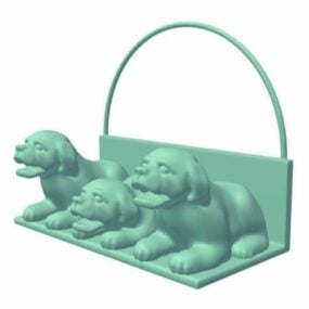 3д модель брелока для ключей "Скульптура собаки"