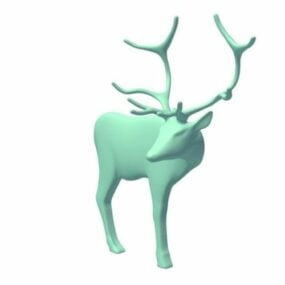 Deer Sculpture Wall Mount 3d model