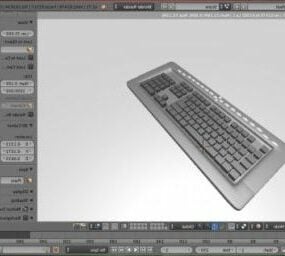 Vit PC-tangentbord 3d-modell